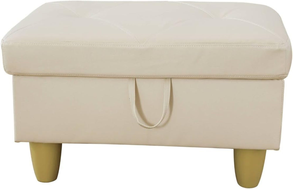 Faux Leather Rectangular Storage Ottomans Foot Rest, PU Leather Ottoman Foot ...