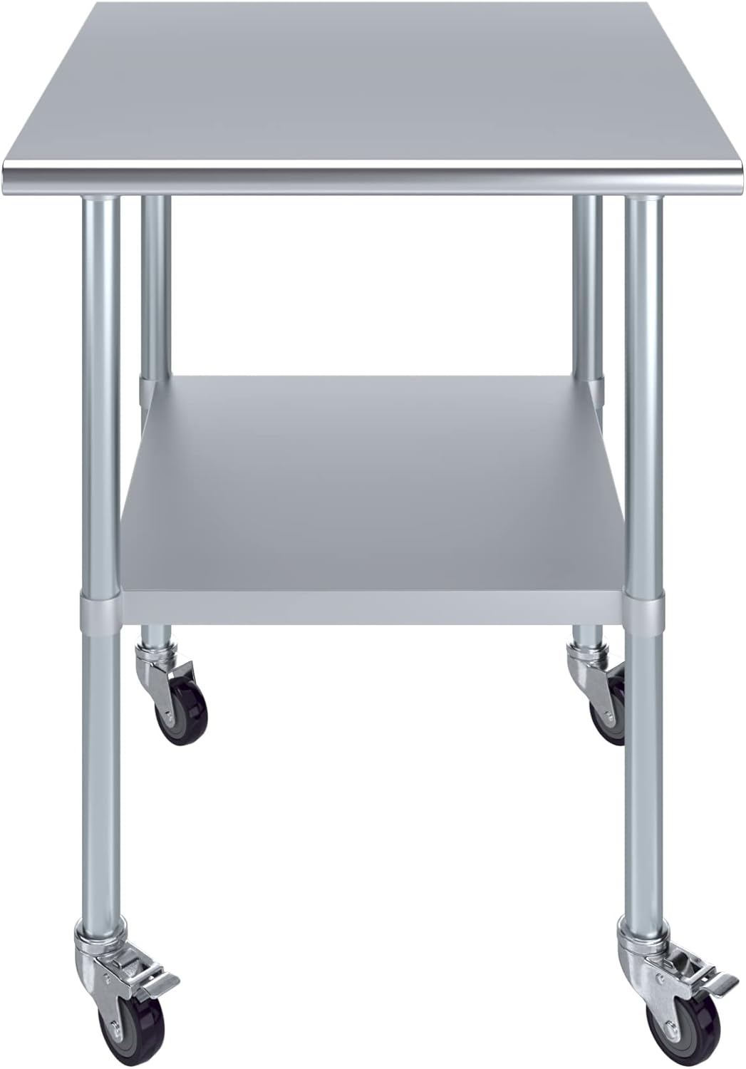 AmGood 30" Long x 30" Deep Stainless Steel Table with Casters
