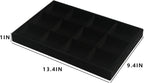 Coward 2PC Black Velvet Stackable 12 Grids Jewelry Organizer Tray Bracelet Display Stand for Selling Velvet Necklace Holder Earring Box Storage (12grid+12grid)