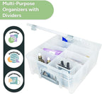 Best Kept Super Satchel Double Deep Compartment Box - Art Storage with 8 Removable Compartments | Smart Closure for Craft Supplies, Home & Office Improvement