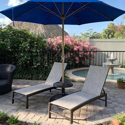 Crestlive Products Lounge Chair Outdoor Set of 2, Metal Pool Chaise Lounge Ch...