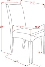 East West Furniture V676DR124-5 5 Piece Dinette Set for 4 Includes a Rectangle Dining Table with V-Legs and 4 Black Color Linen Fabric Parson Dining Room Chairs, 36x60 Inch, Multi-Color