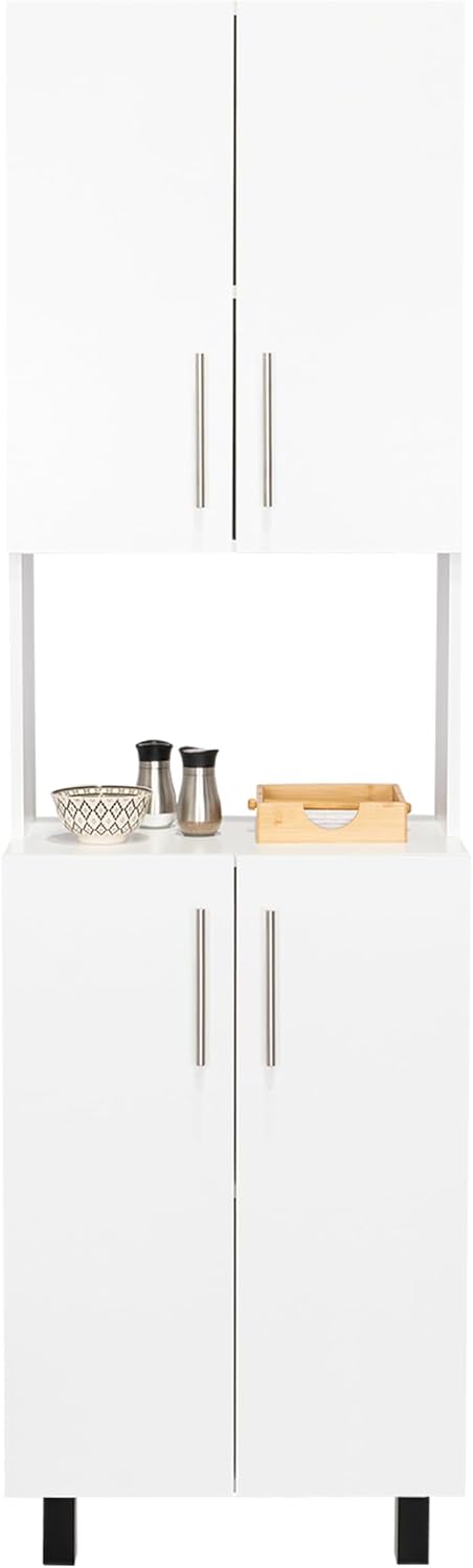22.2" D*13.2" W*76.8" H Kitchen Pantry with 2 Shelves, 2 Doubl...