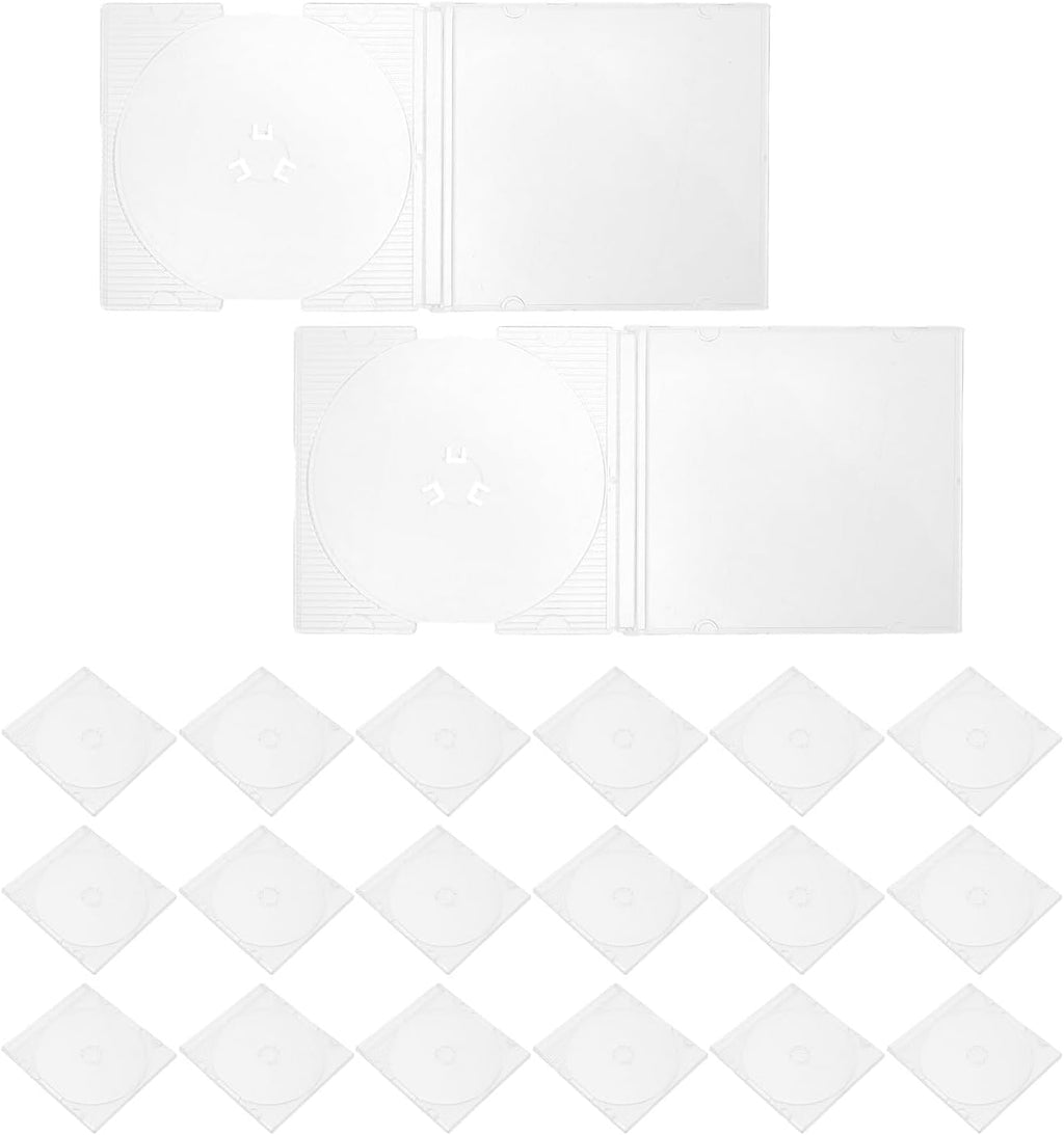 20pcs 8cm CD Jewel Case: Clear Plastic Mini CD Storage Box - Slim Protective Holder for 3-Inch Audio Discs Data Mini DVD Storage