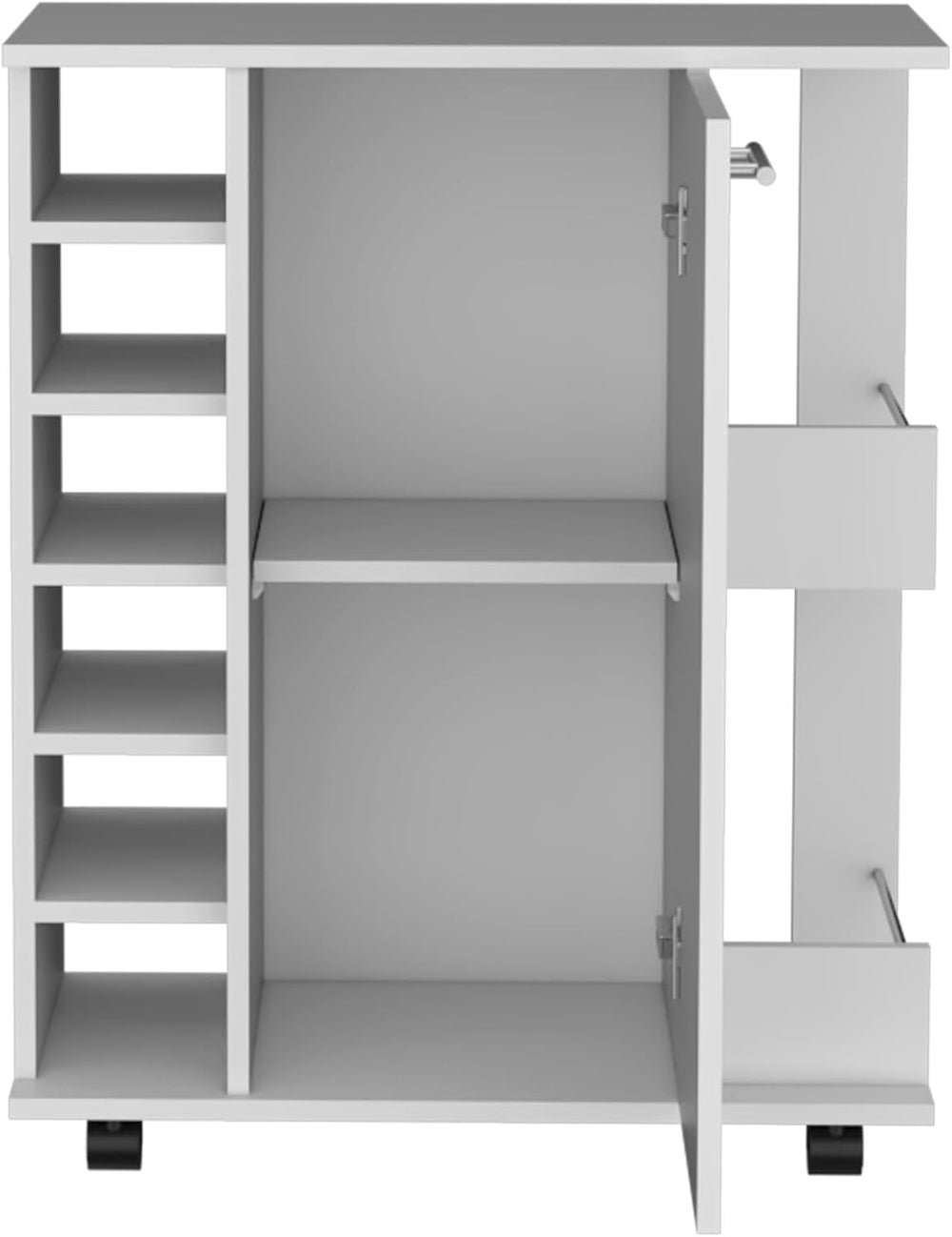 Kitchen Island Wynne with Storage and Cabinet, White/Macadamia Finish | Inclu...