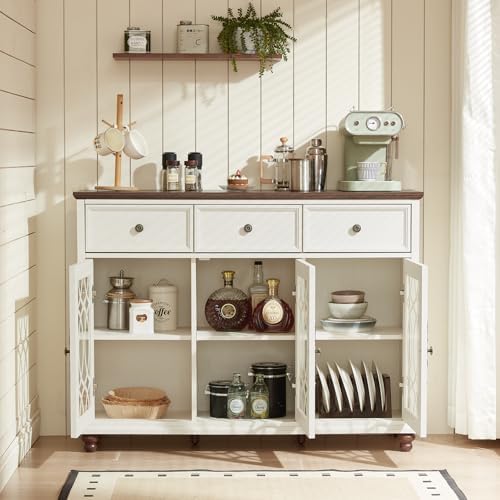 Joaxswe Farmhouse Sideboard Buffet Cabinet with Storage,48" Large Creden...