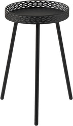 Side Table for Living Room: Small Round End Table for Housewife - Black