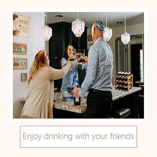 Bamboo Wine Rack, Sturdy and Durable Countertop Wine Storage Cabinet Shelf for Pantry - 4 Tiers 16 Bottle Wine Rack