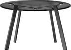 Grand Patio Round Steel Patio Coffee Table, Weather Resistant Outdoor Large Side Table, Black…