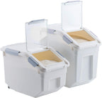 LISM 2 Pack Dog Food Storage Container with Scoop,Large Airtight Pet Dog Food Bin,Container for Dog Treats Rice,Dog Cat Dry Food Bin,Baking Supplies,Flour,Rice,Kitchen Pantry Cereal(25 LB)