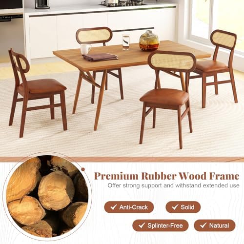 GOFLAME Wooden Dining Chairs Set of 2, Mid-Century Modern Kitchen Chairs with...