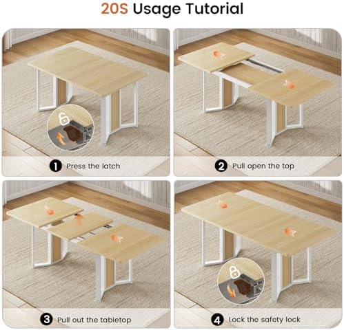 Itaar 5-Piece Dining Table Set for 4-6 People, 63" Extendable Kitchen Ta...