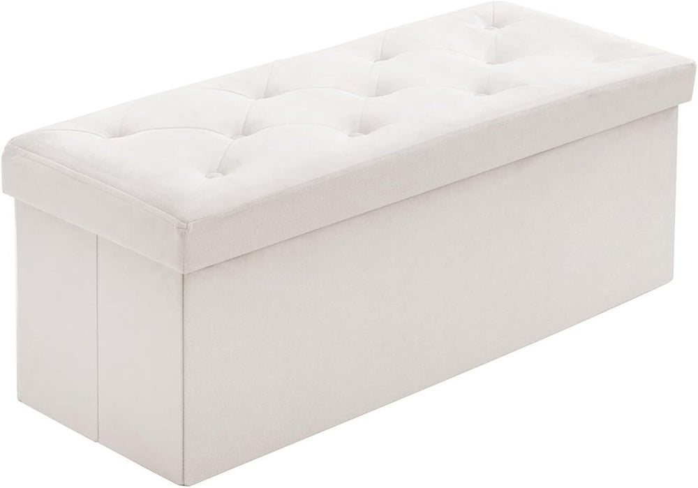 BRIAN & DANY 43 Inches Folding Storage Ottoman Bench, Velvet Ottoman with...