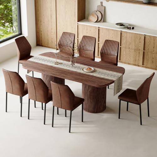 79" Dining Table Set for 8,Large Rectangular Kitchen Table Set for 8 wit...
