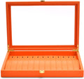 Oirlv Premium Leather Necklace Bracelet Organizer Tray with Acrylic Lid Jewelry Display Case Drawer Insert Jewelry Organizer for women