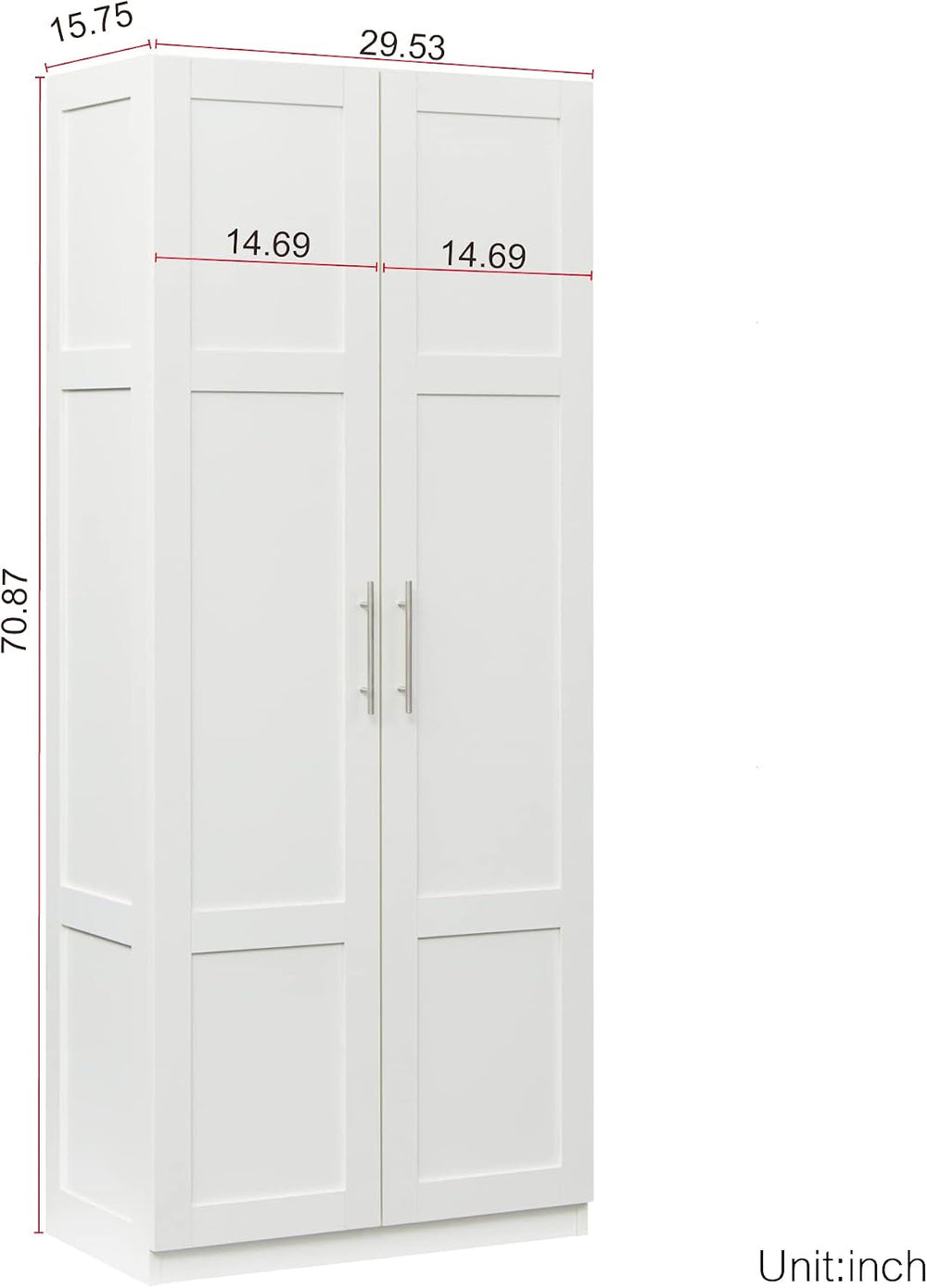 LUMISOL Modern Kitchen Pantry Cabinet with 2 Doors, Buffet Cupboards Sideboar...