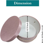 Sarah's Hat Boxes Classic Pink Hat Box – 12.75" x 6.5" (Dia. x Ht.) Handmade in USA – Odorless Non-Toxic Adhesive, Cording Handle – Premium Storage for Hats & Accessories