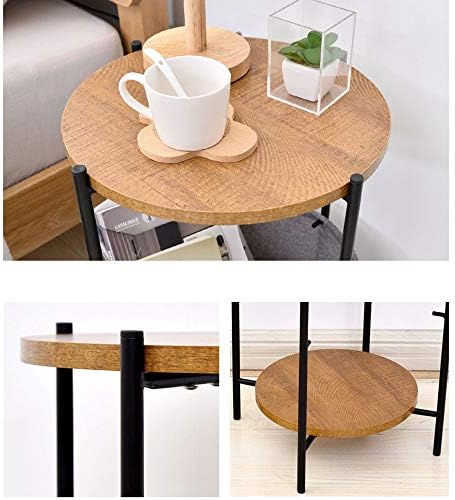 Telephone Table, Round 2 Layer Sofa Side Table,Coffee Table,Telephone Table,2...