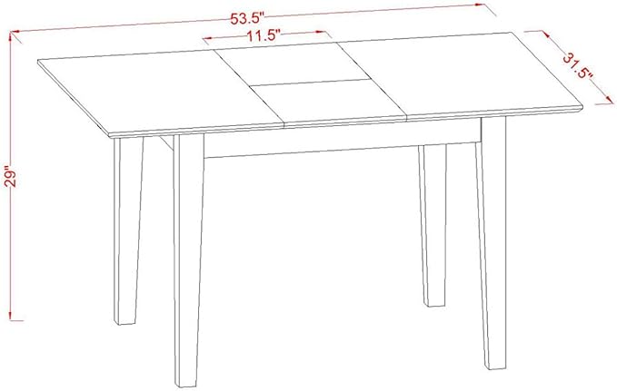 East West Furniture NOFL3-LWH-01 3 Piece Dinette Set for Small Spaces Contains a Rectangle Butterfly Leaf Table and 2 Cream Linen Fabric Upholstered Chairs, 32x54 Inch, Linen White