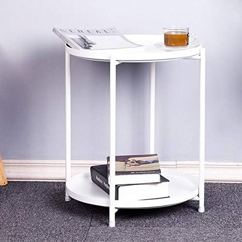 Telephone Table, Tray Metal End Table,Side Table Round Tray,Removable Tray Ou...