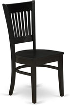 East West Furniture AMVA3-BCH-W 3 Piece Modern Dining Table Set Contains a Round Kitchen Table with Pedestal and 2 Kitchen Dining Chairs, 36x36 Inch, Black & Cherry