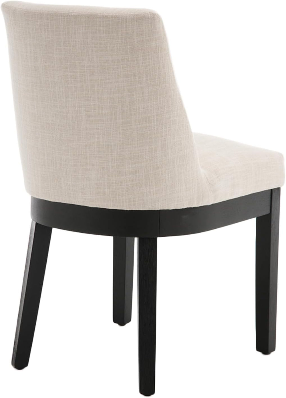 Linen Dining Chairs Set of 2, Upholstered Dining Room Chair with Black Wood L...