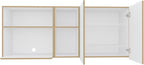 Mid-Century Wall Cabinet, Farmhouse Locker with 2 Doors and 4 Shelves,for Kitchen Home