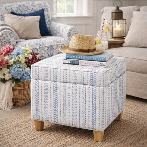 HomePop Home Decor | K7342-F2359 |Classic Square Storage Ottoman with Lift Of...