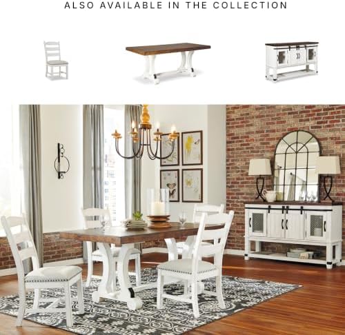 Signature Design by Ashley Valebeck 1-Piece Dining Table, Farmhouse Trestle