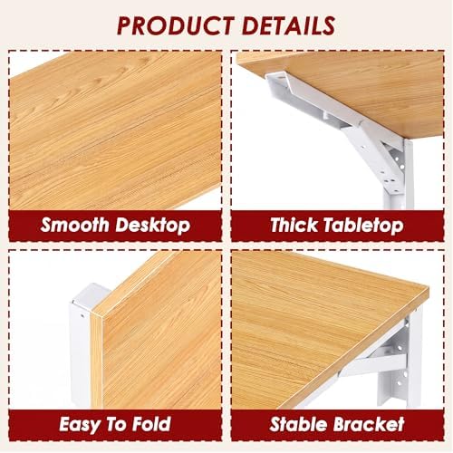 Need 36x20IN Wall Mounted Folding Table for Office Laundry Teak