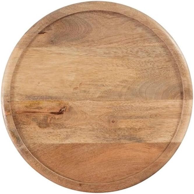 MAKLAINE Transitional Wood Hand Carved Side Table in Natural