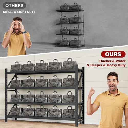 6000LBS Heavy Duty Garage Shelving Units,79" Wide & Deep Storage She...