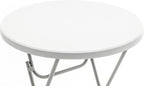 BTExpert 32" Round 43" Bar Height White Granite Plastic Folding Table Portable Commercial Table Banquet Card Coffee Dining Cocktail Table for Wedding Party Event Home Kitchen Outdoor