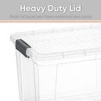 Superio Clear Storage Boxes with Lids, 14.25 Quart Plastic Container Bins for Organizing, Stackable Crates, BPA Free, Non Toxic, Odor Free, Organizers for Home, Office and Dorm, 6 Pack