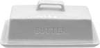 Ceramic Butter Dish With Lid for Countertop, Covered Butter Holder With Lid, White Butter Container, Butter Tray With Handle