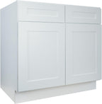 Hollywood Fabiani Design Base Kitchen Cabinet - 33 in. W x 24 in. D x 34.5 in. H, Shaker White, Solid Wood Frame, 1/2-Inch Cabinet-Grade Plywood Box, Soft-Close Door, Ready to Assemble