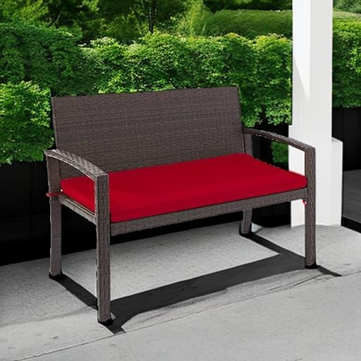 Best Choice Products Outdoor Bench 2-Person Wicker Garden Patio Benches Seati...