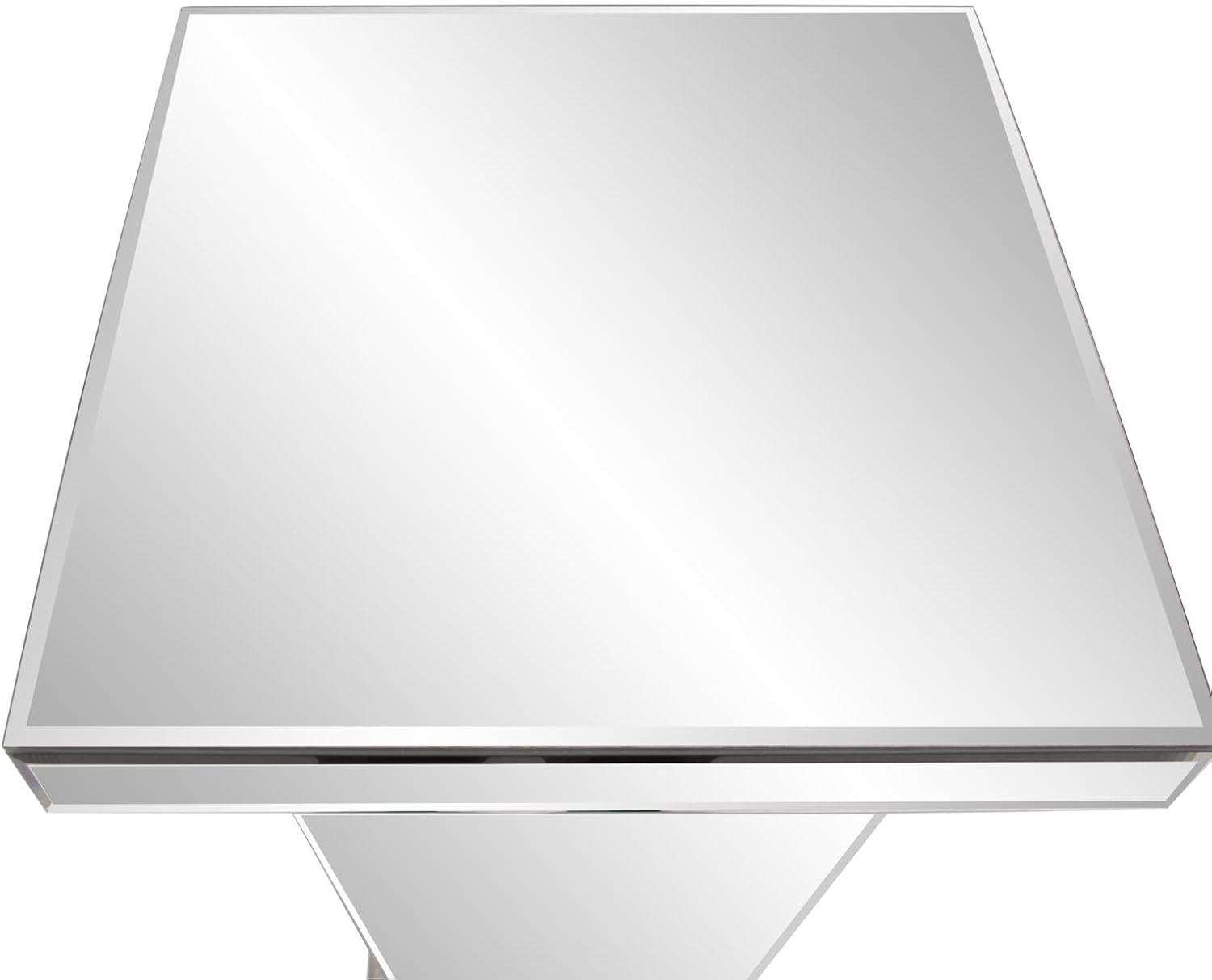 Howard Elliott Collection Tapered Mirrored Pedestal Accent Table, Elegant Modern Bed Side Style, Mirrored Finish Design, for Bedroom, Entryway or for Any Room, 15 x 15 x 36 Inch,