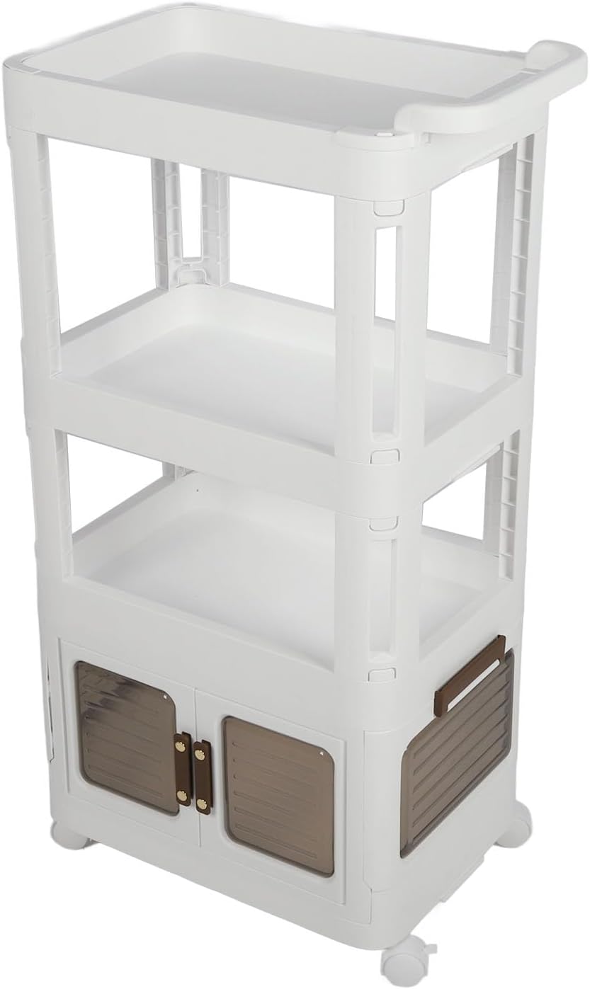 Rolling Storage Cart with Wheels, 4 Tier Organizer Mobile Shelving Unit Utility Cart Tower Rack for Kitchen Bathroom Laundry Narrow Places, Kitchen, Storage Container (823)