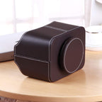PUSU Remote Control Holder PU Leather 360 Degrees Rotatable Desktop Supply Organizer Storage Box for Controllers Media Stationery Nightstand TV Caddy E-reader iPad Phone Pen/Pencil Cosmetic(Brown)