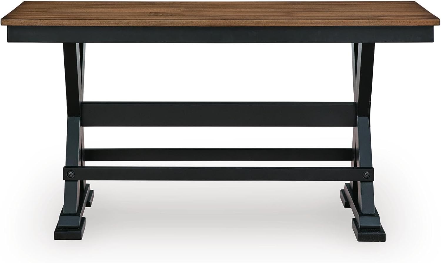 Signature Design by Ashley Counter Height Dining Bench, 48", Brown & Black | Mango veneer and MDF substrate seat, Solid wood frame, Kitchen island seating, Modern farmhouse style, Wildenauer Series