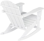 HDPE Laguna Outdoor Rocking Poly Adirondack Chair with Side Table 3-Piece Set, White