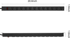 Metal Wall Mount Power Strip, Mountable Power Outlet with 12 AC Outlets, Aluminum Alloy Mount Power Socket with Switch, 6 FT SJT 3/C 14AWG Power Cord, 15A 125V 1875W (12AC) Black
