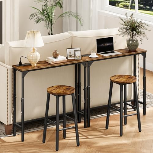 CHOEZON 29.5" Narrow Console Table with Adjustable Height (21.1"-29...