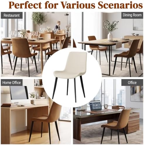 Modern Dining Chairs Set of 4, PU Leather Dining Room Chairs, Upholstered Kit...