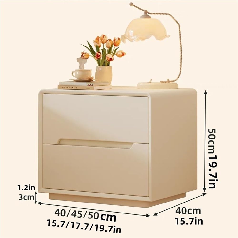Modern Nightstand, Solid Wood Bedside Table, Simple Night Stand with 2 Drawer...