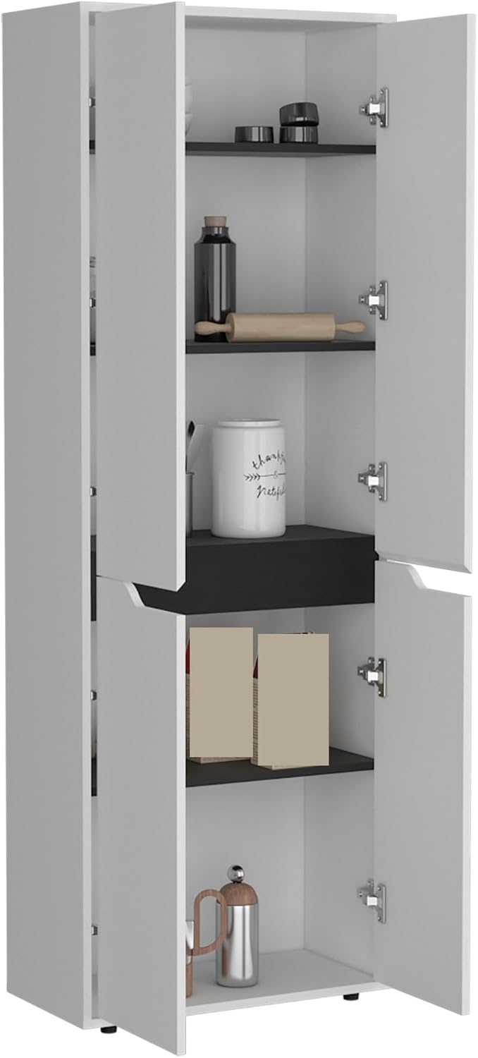 Storage Cabinet Kitchen Pantry Sideboard with Four Doors and and Five Interio...