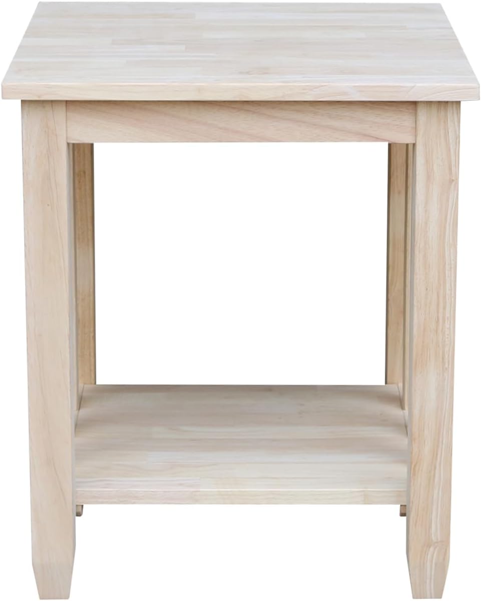 HomeStock Asian Tall End Table, Solid Parawood, 21" W x 21" D x 25&...