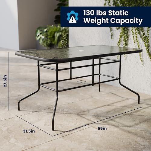 Flash Furniture Glass Table with 4 Chairs, Black, 5-Piece Set