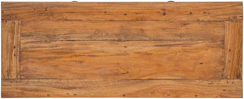 Vintage Solid Mahogany Wood Sideboard with Distressed Finish and Brass Knobs,...